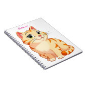 Carnet Nom personnalisé avec un chat cool (Côté Droit)