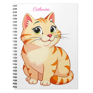 Carnet Nom personnalisé avec un chat cool