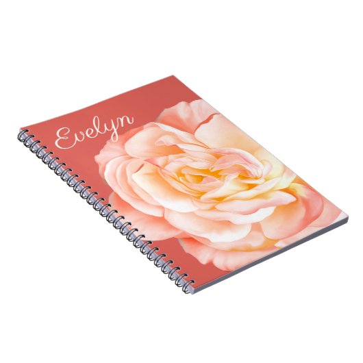Carnet Nom personnalisé avec un magnifique Rose (Côté Droit)