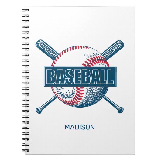 Carnet Nom personnalisé Baseball (Devant)