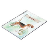 Carnet Nom personnalisé Beagle chien animal (Côté gauche)