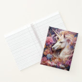 Carnet Nom personnalisé belle licorne (Intérieur)