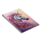 Carnet Nom personnalisé belle licorne (Côté Droit)