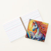 Carnet Nom personnalisé belle licorne (Intérieur)