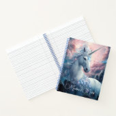 Carnet Nom personnalisé belle licorne (Intérieur)
