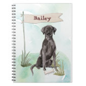 Carnet Nom personnalisé Black Lab Pet Dog (Devant)
