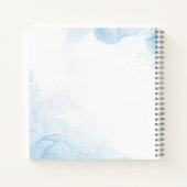 Carnet Nom personnalisé bleu clair élégant (Dos)