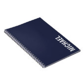 Carnet Nom personnalisé bleu marine moderne minimaliste (Côté Droit)