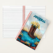 Carnet Nom personnalisé Boot floral avec oiseau Humming (À l'intérieur)