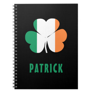 Carnet Nom personnalisé Celtic Irlande Shamrock Drapeau i