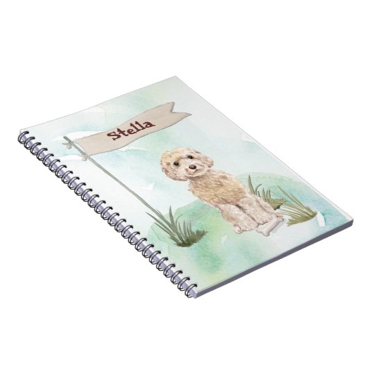 Carnet Nom personnalisé Champagne Cockapoo Chien de compa (Côté Droit)