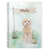 Carnet Nom personnalisé Champagne Cockapoo Chien de compa (Devant)