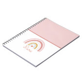 Carnet Nom personnalisé Chic Rose Arc-en-ciel (Côté gauche)