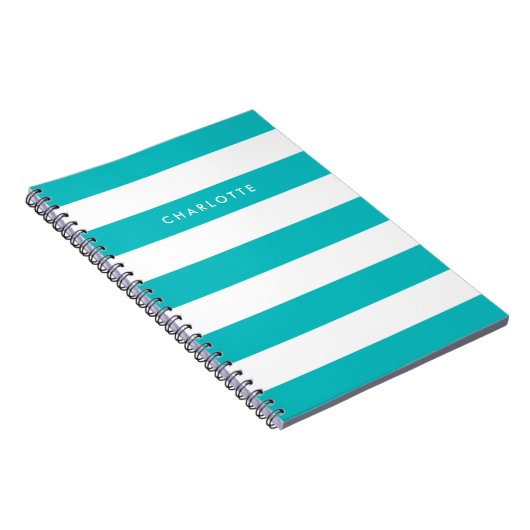 Carnet Nom personnalisé Couleur modifiable et bandes blan (Côté Droit)