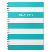 Carnet Nom personnalisé Couleur modifiable et bandes blan (Devant)