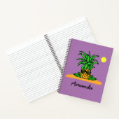 Carnet Nom personnalisé Cute Funny Pineappy Lavender (Intérieur)