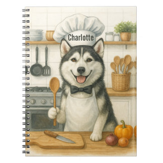 Carnet Nom personnalisé de chef de cuisine drôle de chien