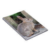 Carnet Nom personnalisé de la photo de lapin (Côté Droit)