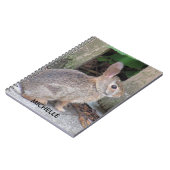 Carnet Nom personnalisé de la photo de lapin (Côté gauche)
