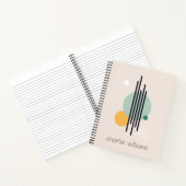 Carnet Nom personnalisé de l'art géométrique abstrait rét (Intérieur)