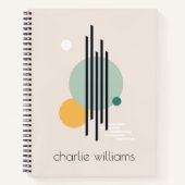 Carnet Nom personnalisé de l'art géométrique abstrait rét (Devant)