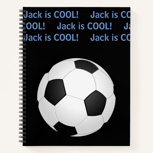 Carnet Nom personnalisé de l'enfant "est Cool" Football I (Devant)