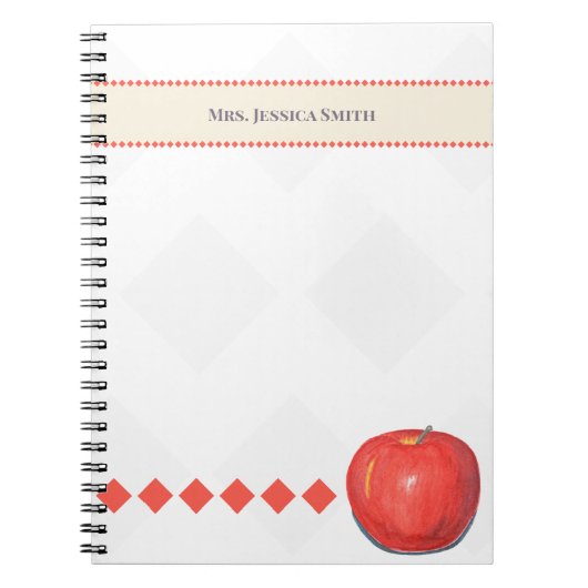 Carnet Nom personnalisé de l'enseignant Notes Apple (Devant)