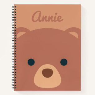 Carnet Nom personnalisé de l'ours mignon Brown   Ordinat