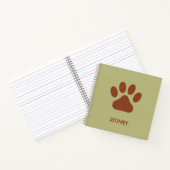 Carnet Nom personnalisé de patte chien Brown (Intérieur)