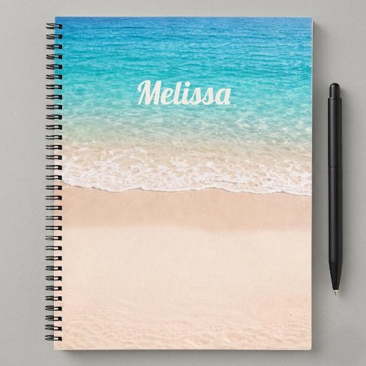 Carnet Nom personnalisé de rivage de plage