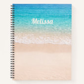 Carnet Nom personnalisé de rivage de plage (Devant)