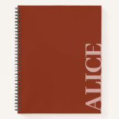 Carnet Nom personnalisé de style de texte simple en Rust (Devant)