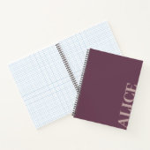 Carnet Nom personnalisé de style de texte simple violet (Intérieur)
