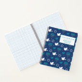 Carnet Nom personnalisé Dove Blue Menorah Hanoukka (Intérieur)
