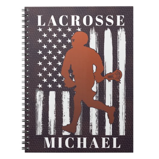 Carnet Nom personnalisé du Lacrosse Player (Devant)
