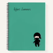 Carnet Nom personnalisé du minuscule Ninja sur le vert fo (Devant)