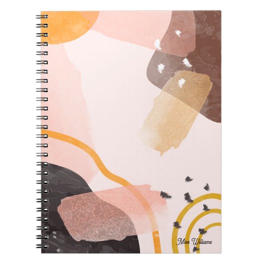 Carnet Nom personnalisé du Motif Abstrait Boho (Devant)