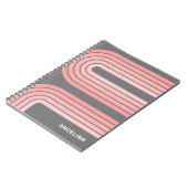 Carnet Nom personnalisé du Motif rayé rose pâle (Côté gauche)