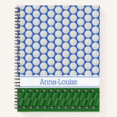 Carnet Nom personnalisé du motif sur le thème du golf (Devant)
