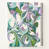 Carnet Nom personnalisé du tourbillon en marbre vert et v (Dos)