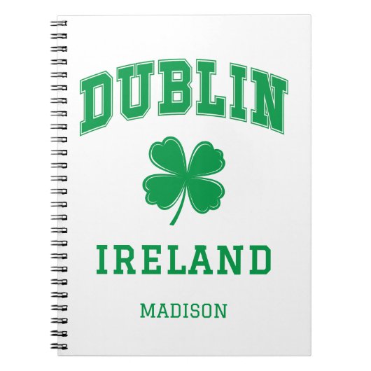 Carnet Nom personnalisé Dublin Irlande (Devant)