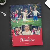 Carnet Nom personnalisé écriture moderne Cool 4 Collage p