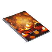 Carnet Nom personnalisé Effet Bokeh automatique Citrouill (Côté Droit)