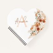 Carnet Nom personnalisé Élégant Script moderne Initiale (Devant)