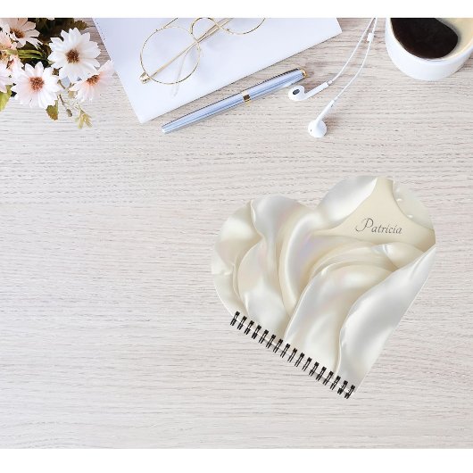 Carnet Nom personnalisé Élégante Mère de la texture perle