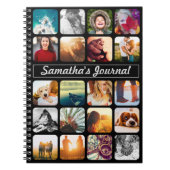 Carnet Nom personnalisé et 20 photo noir (Devant)