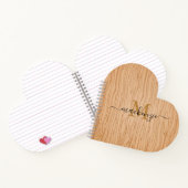 Carnet Nom personnalisé et monogramme Coeur en forme de s (Intérieur)