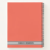Carnet Nom personnalisé et objet Code couleur art orange (Dos)