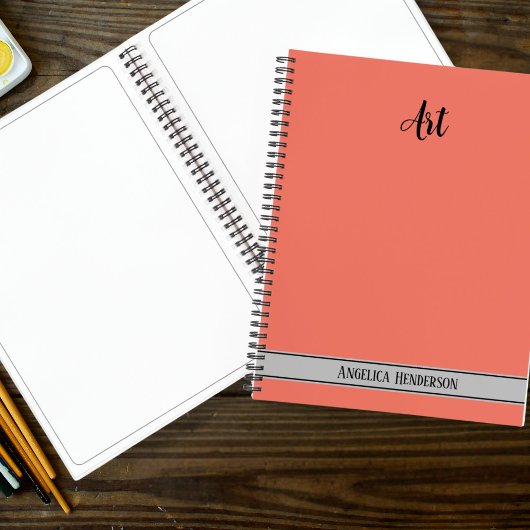 Carnet Nom personnalisé et objet Code couleur art orange