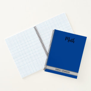 Carnet Nom personnalisé et objet Code couleur mathématiqu